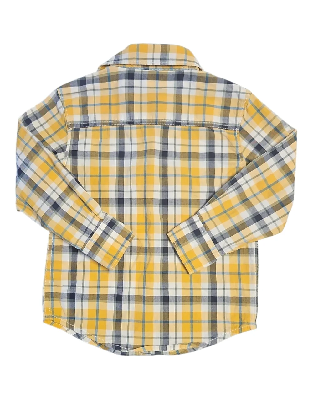 Carter's Yellow and Navy Plaid Button-Down Shirt Size 4T